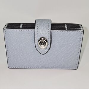 Coach Accordion Card Holder Leather Wallet | Twilight Blue